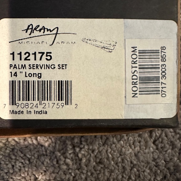 NEW ORIGINAL RARE Michael Aram Forest Leaf Collection Botanical Palm Serving Set - Picture 7 of 7